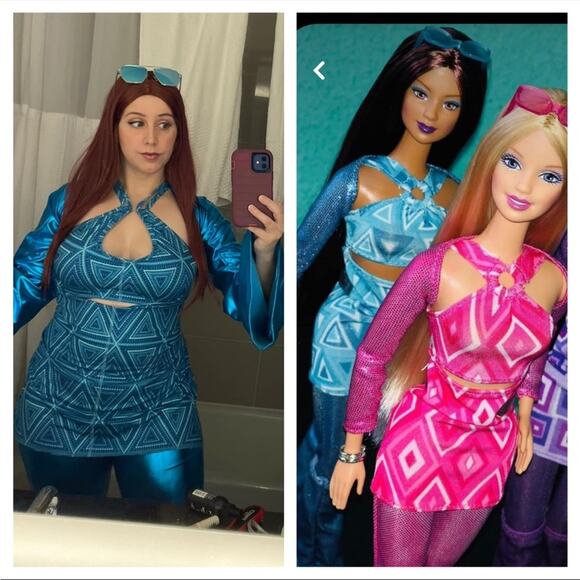Y2K Patagonia Barbie cosplay costume blue - Picture 1 of 10